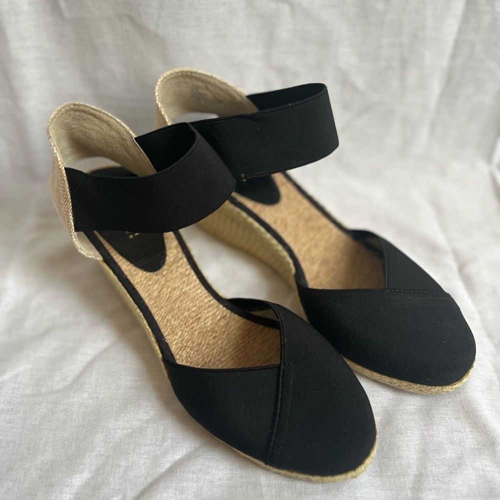 Black and Tan Polo Ralph Lauren Wedges